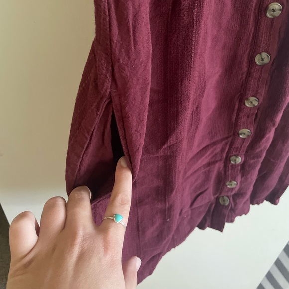 Universal Thread Button Down Maroon Dress - Picture 3 of 7